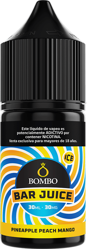 Bombo Bar Juice Pineapple Peach Mango Ice Salt 30ml - Piña, Melocotón y Mango2
