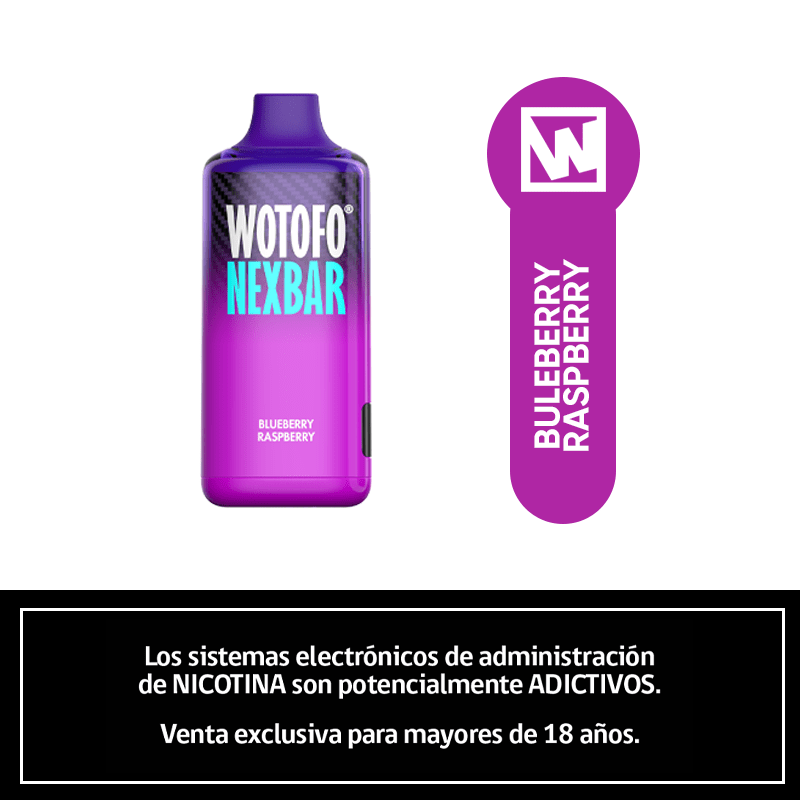 Wotofo Nexbar Blueberry Raspberry 10000 Puffs - Arándano Frambuesa 0