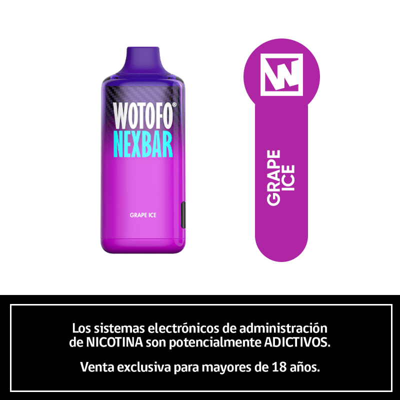Wotofo Nexbar Grape Ice 10000 Puffs - Uva Hielo 0