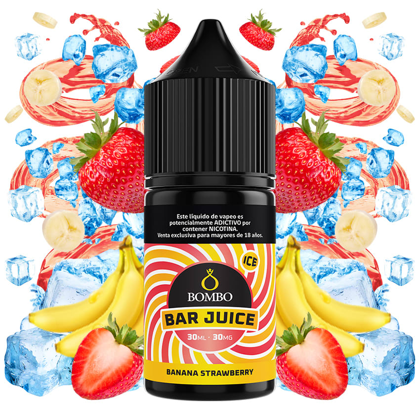 Bombo Bar Juice Banana Strawberry Ice Salt 30ml - Banana Frutilla