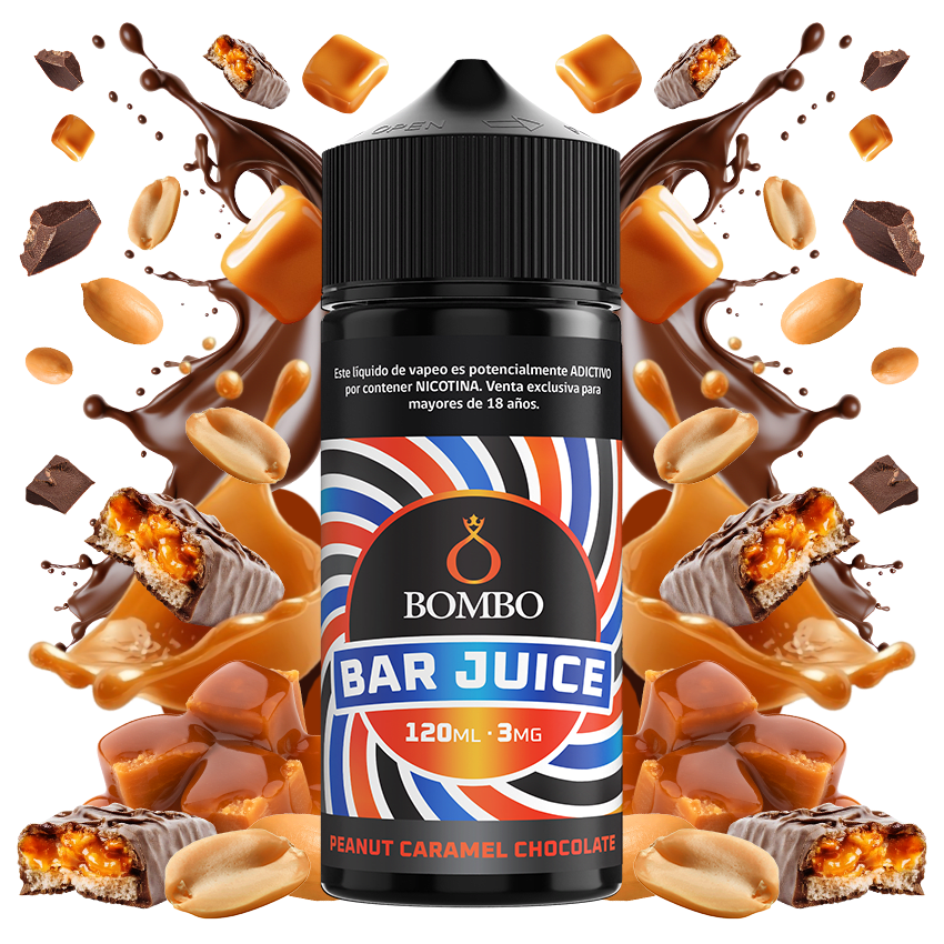 Bombo Bar Juice Peanut Caramel Chocolate 120ml - Maní, Caramelo y Chocolate