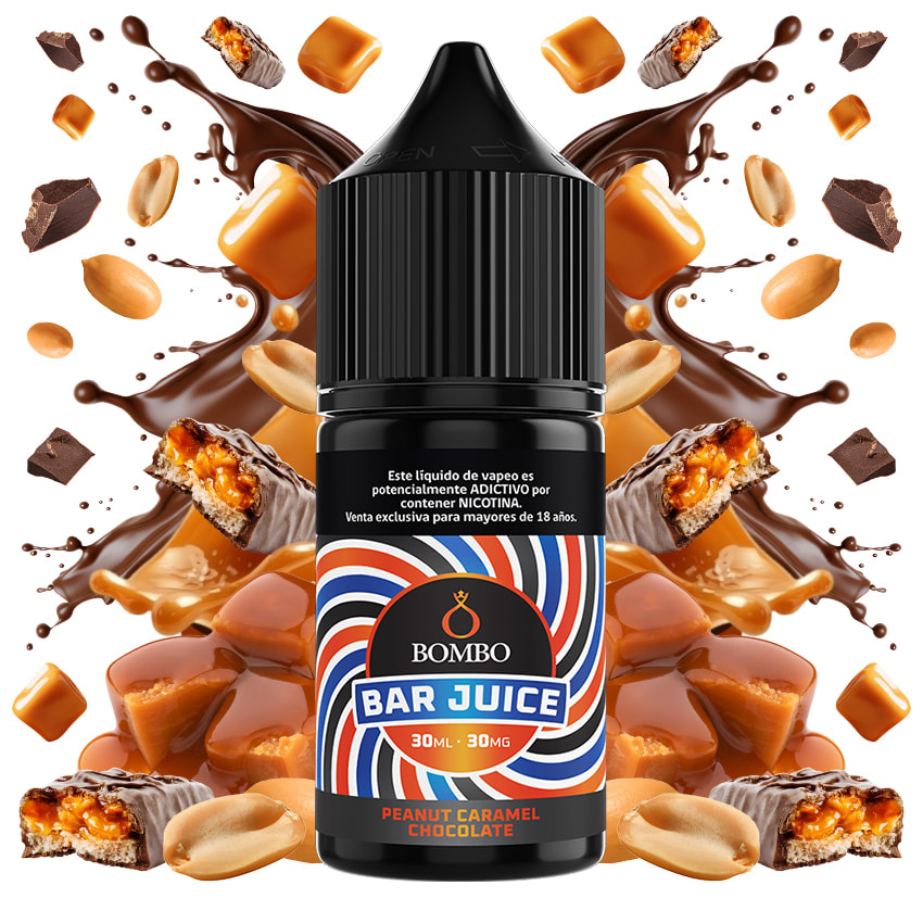 Bombo Bar Juice Peanut Caramel Chocolate Salt 30ml - Maní, Caramelo y Chocolate