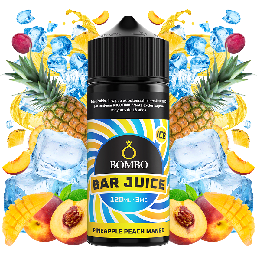 Bombo Bar Juice Pineapple Peach Mango - Piña, Melocotón y Mango