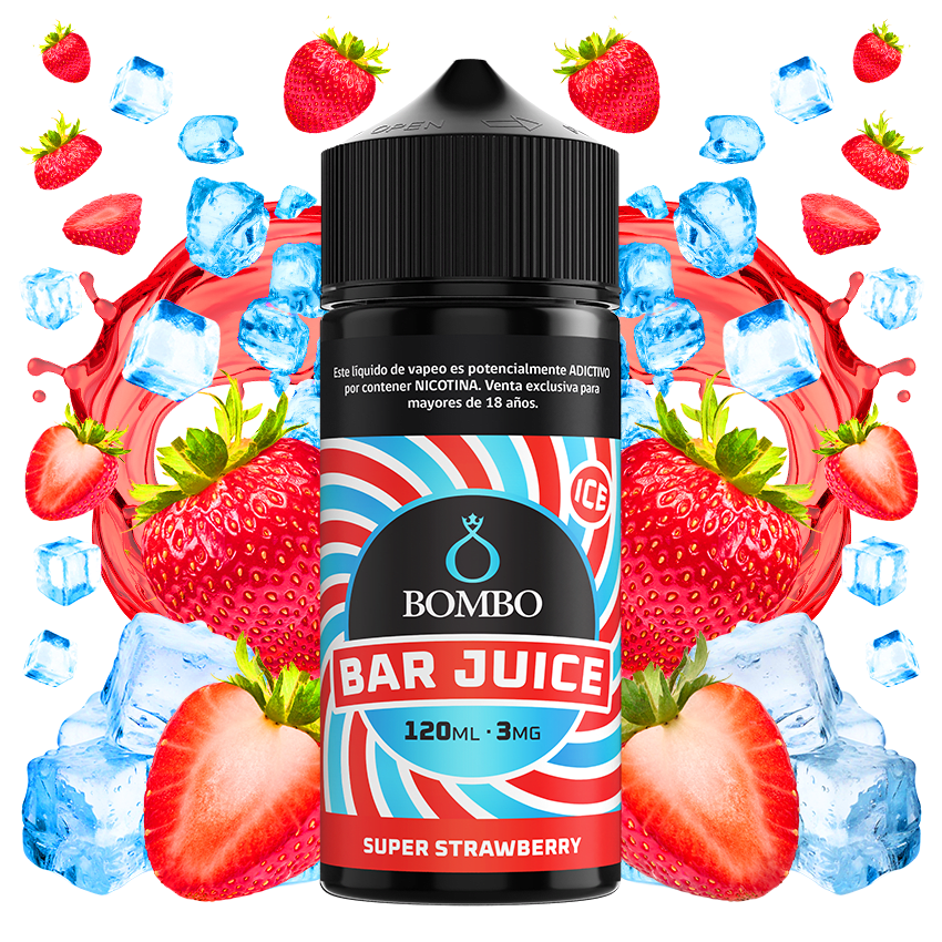 Bombo Bar Juice Super Strawberry 120ml - Frutillas Refrescantes