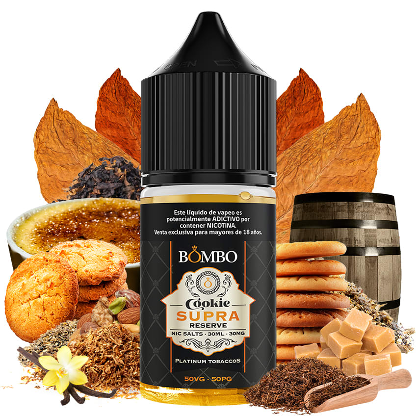 Bombo Cookie Supra Reserve Salt 30ml - Tabaco y Galletas