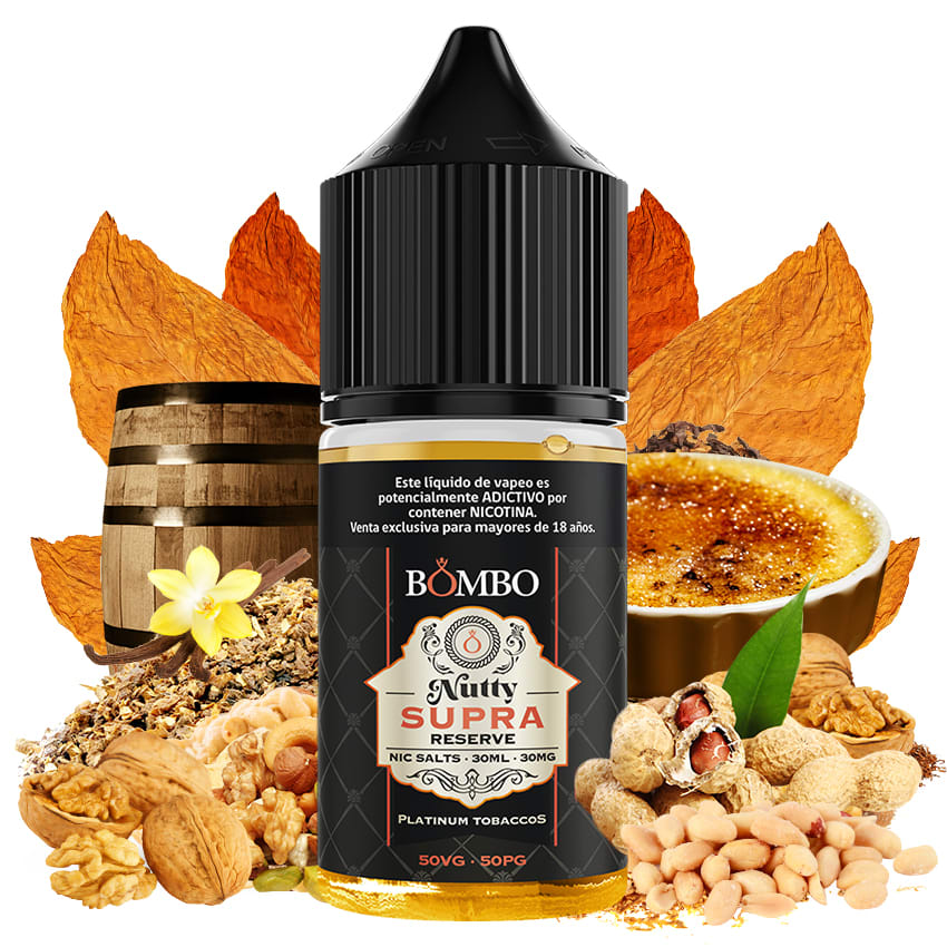 Bombo Nutty Supra Reserve Salt 30ml - Tabaco Crema