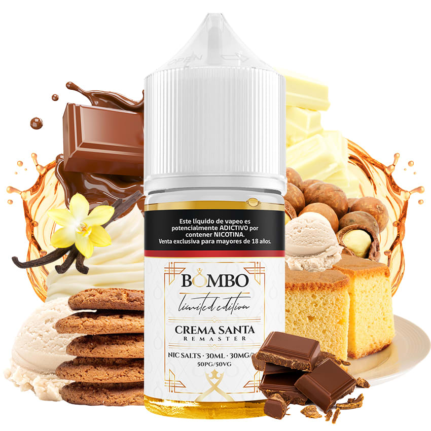Bombo Crema Santa Remaster Salt 30ml - Esponjoso Bizcocho