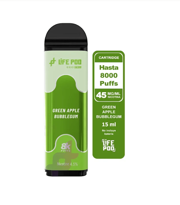 Life Pod Recarga Eco Pro Green Apple Bubblegum 8.000 Puff