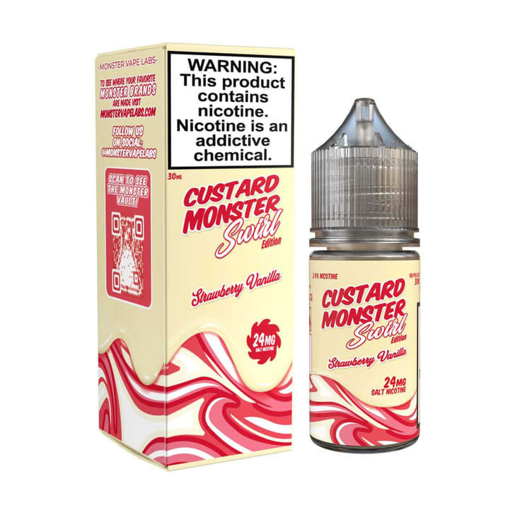 Custard Monster Swirl Strawberry Vanilla Salt 30ML - Vainilla y Frutilla