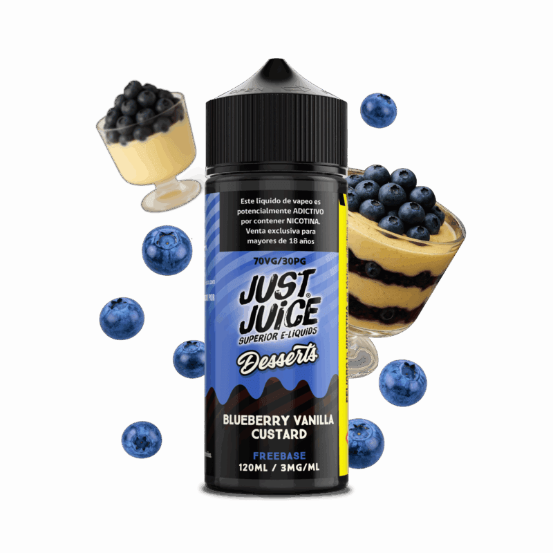 Just Juice Blueberry Vanilla Custard 120ML - Crema y Arándanos