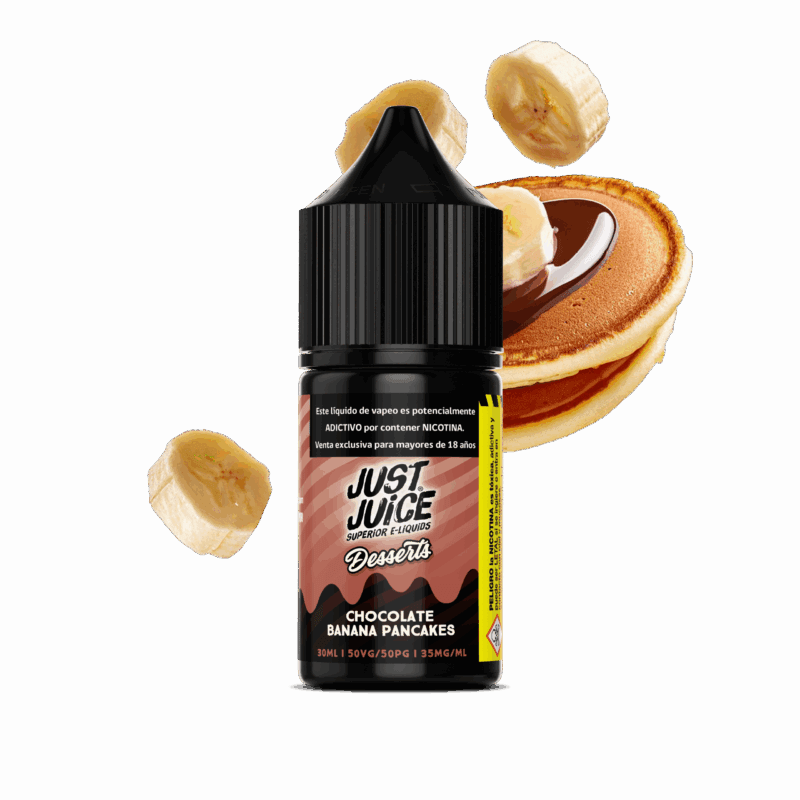 Just Juice Chocolate Banana Pancakes Salt 30ML - Panqueques de Chocolate y Banana