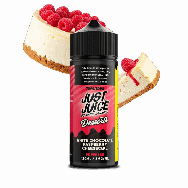 Just Juice White Chocolate Raspberry Cheesecake 120ML - Cheesecake de Frambuesa