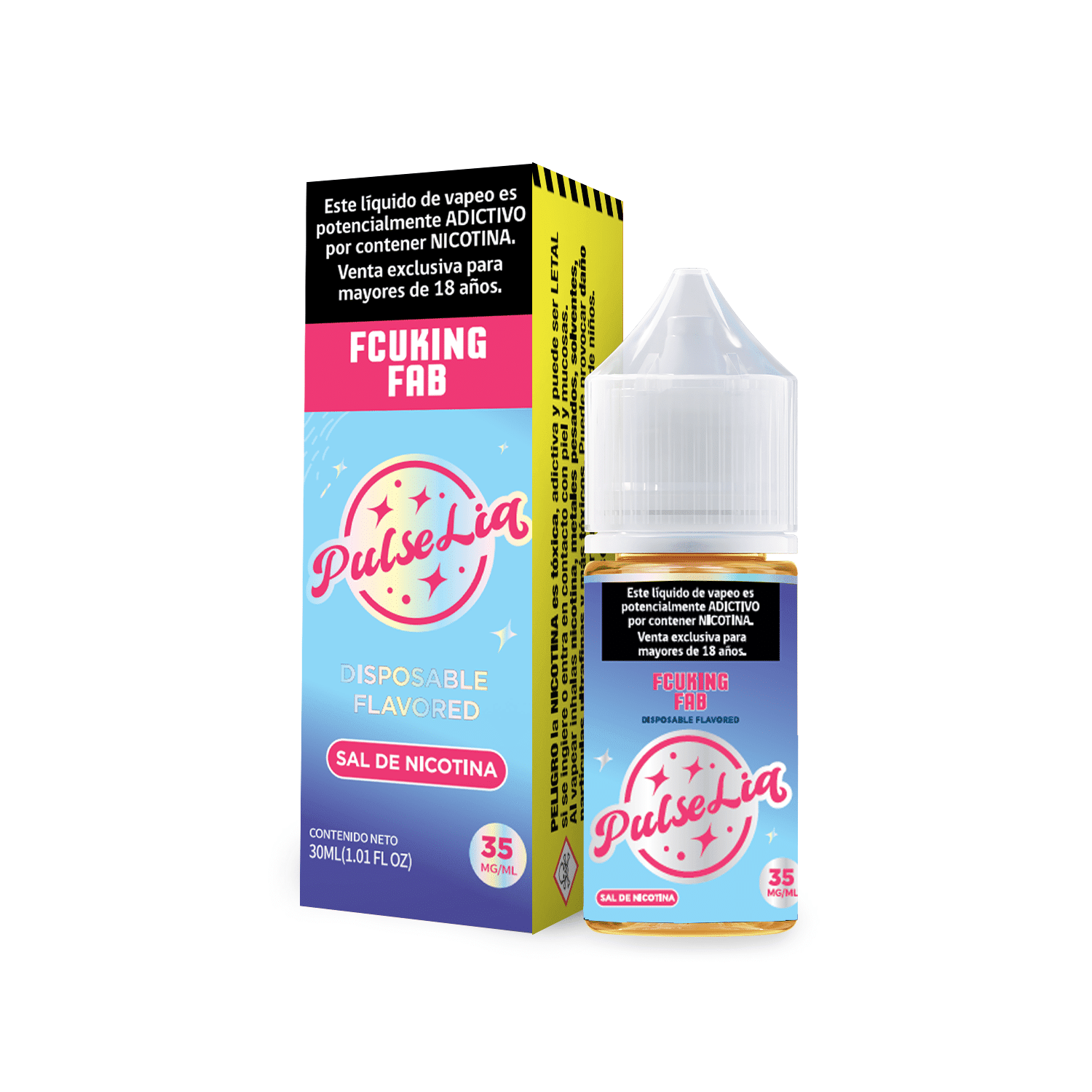 PulseLiq By Geek Bar Fcuking Fab Salt 30ML - Frambuesa, Arándano, Uva Verde Hielo