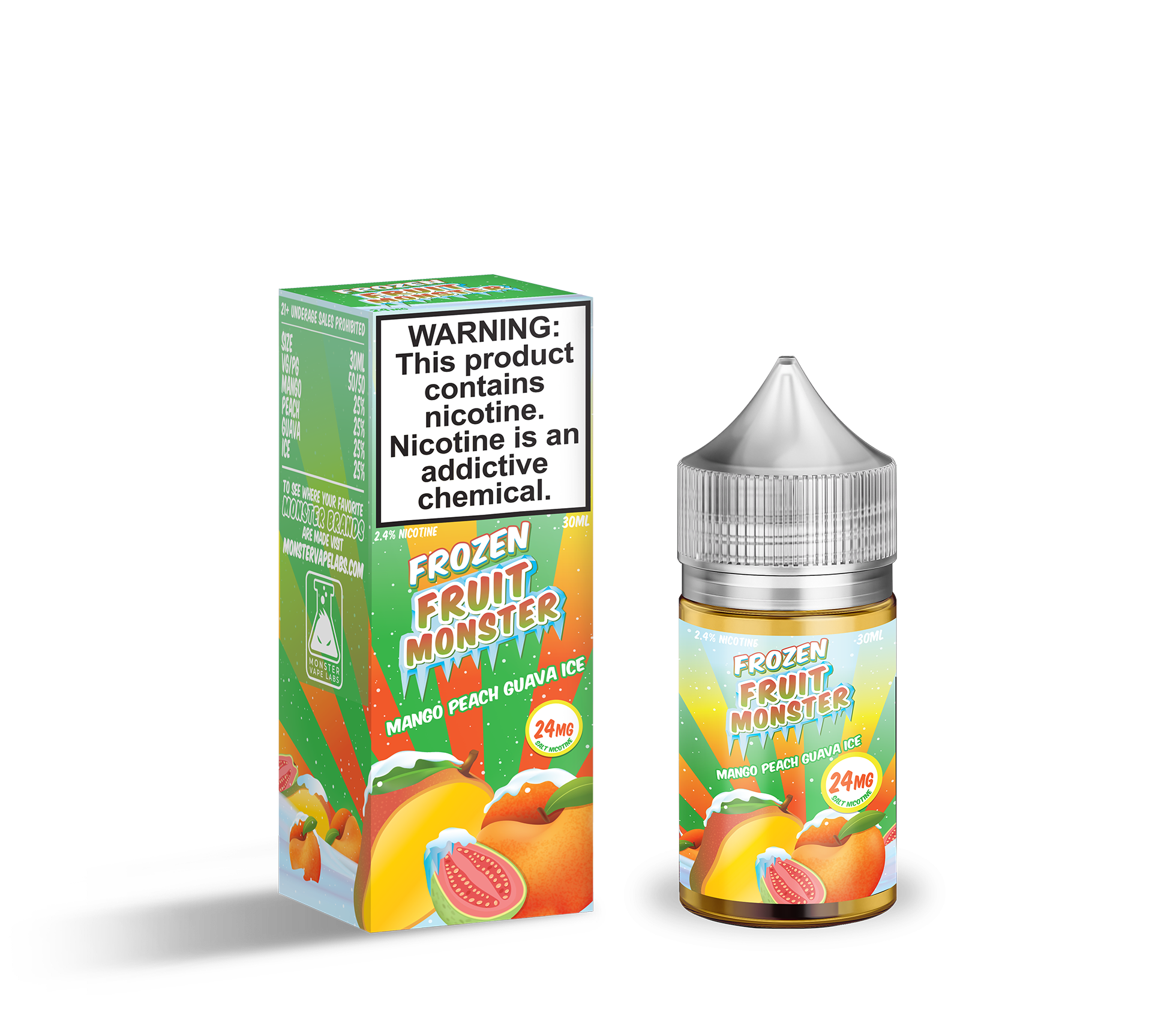 Frozen Fruit Monster Mango Peach Guava Salt 30ML - Mango, Durazno y Guava Ice