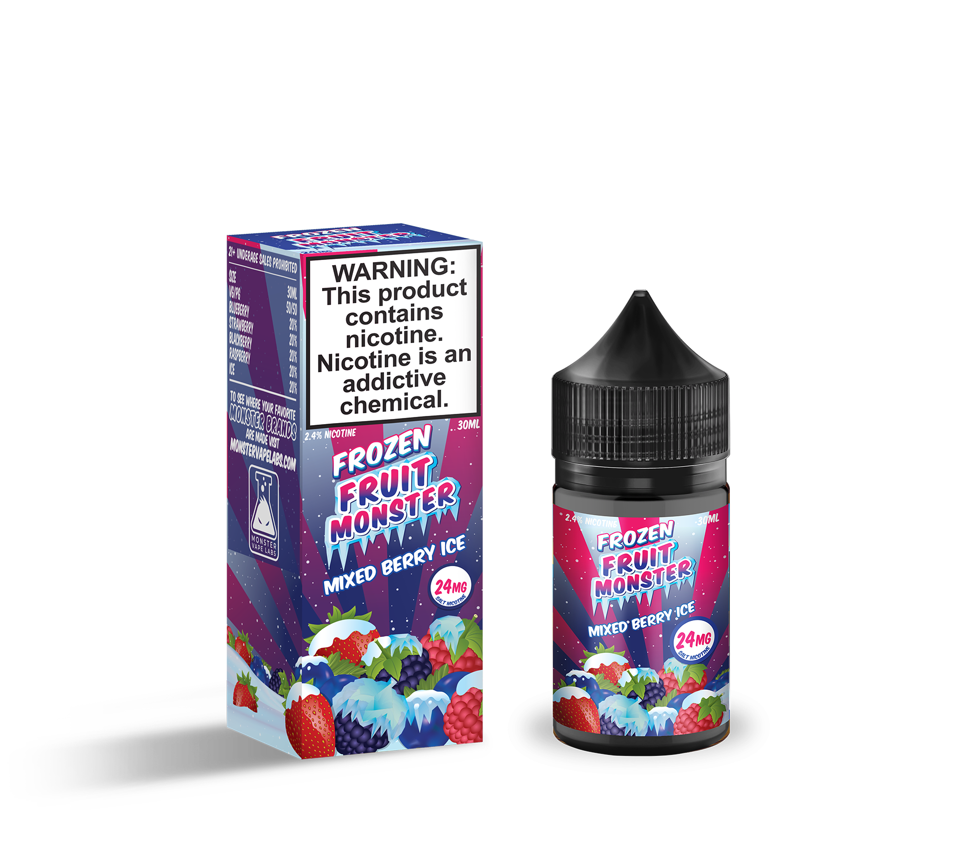 Frozen Fruit Monster Mixed Berry Salt 30ML - Frambuesas, Moras y Arándanos Ice