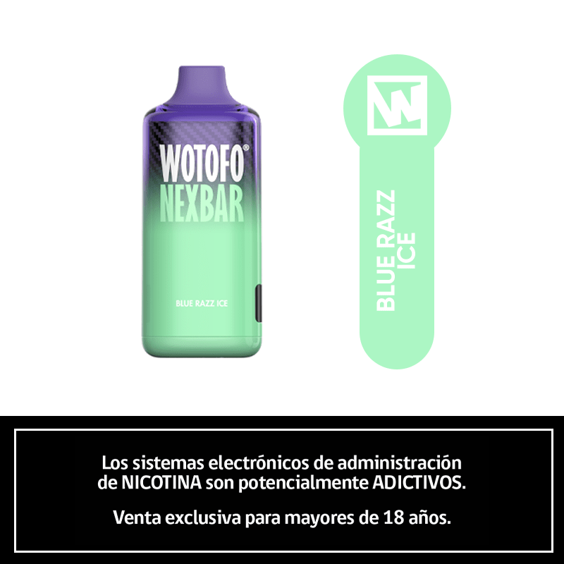 Wotofo Nexbar Blue Razz Ice 10000 Puffs - Arándanos Hielo