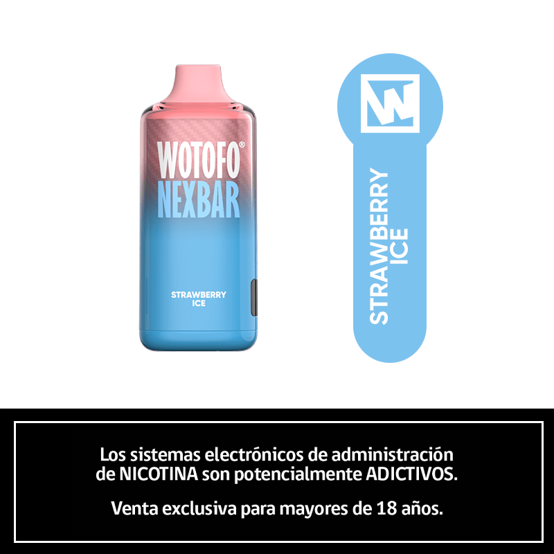 Wotofo Nexbar Strawberry Ice 10000 Puffs - Frutilla Hielo