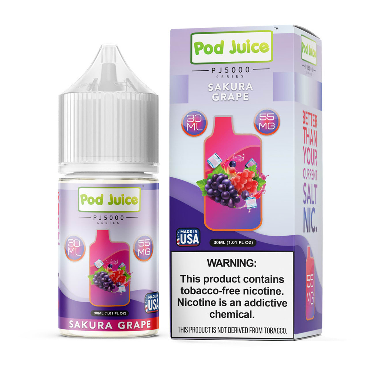Pod Juice Sakura Grape Ice Salt 30ML - Flor de Cerezo y Uvas ice