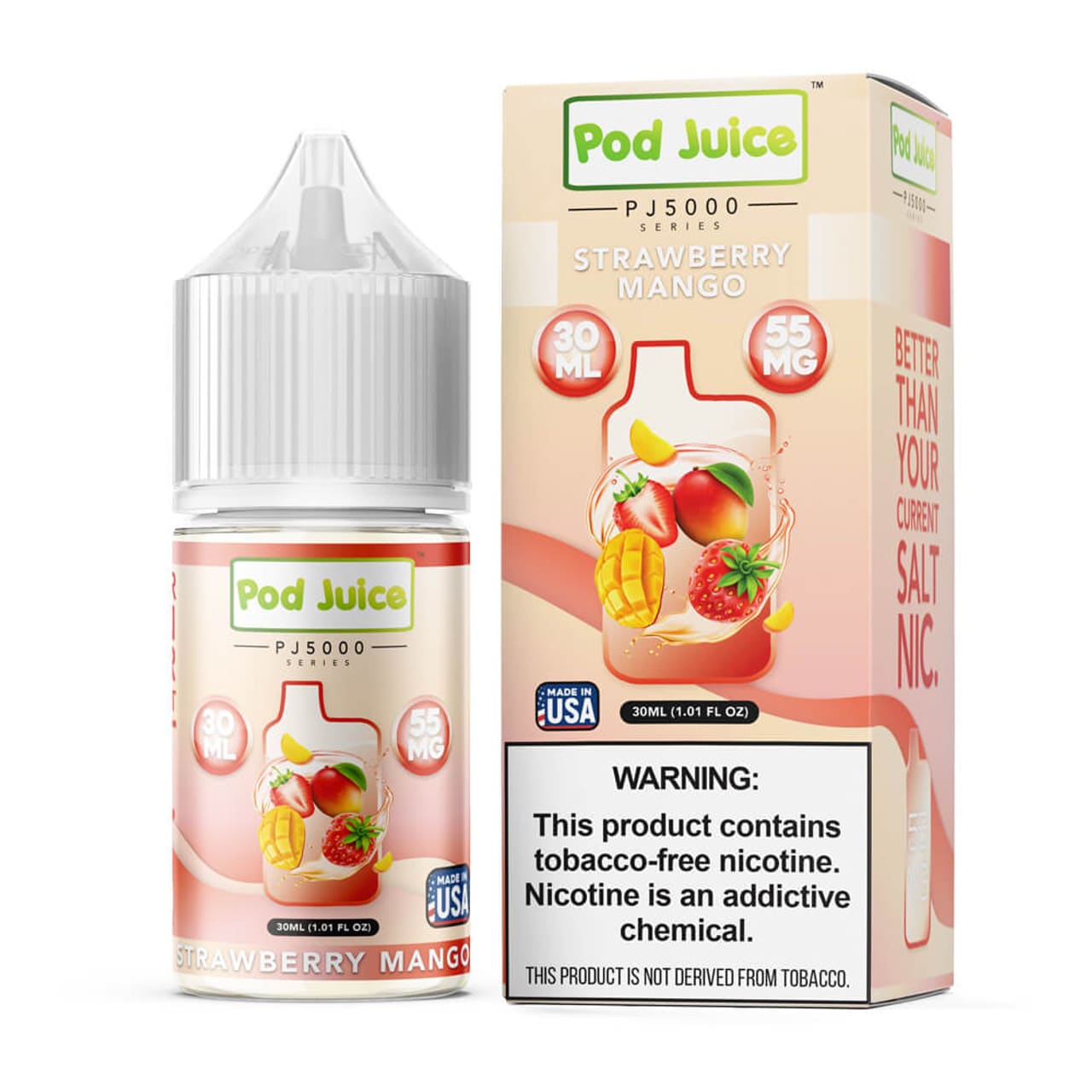 Pod Juice Strawberry Mango Salt 30ML - Frutilla Mango