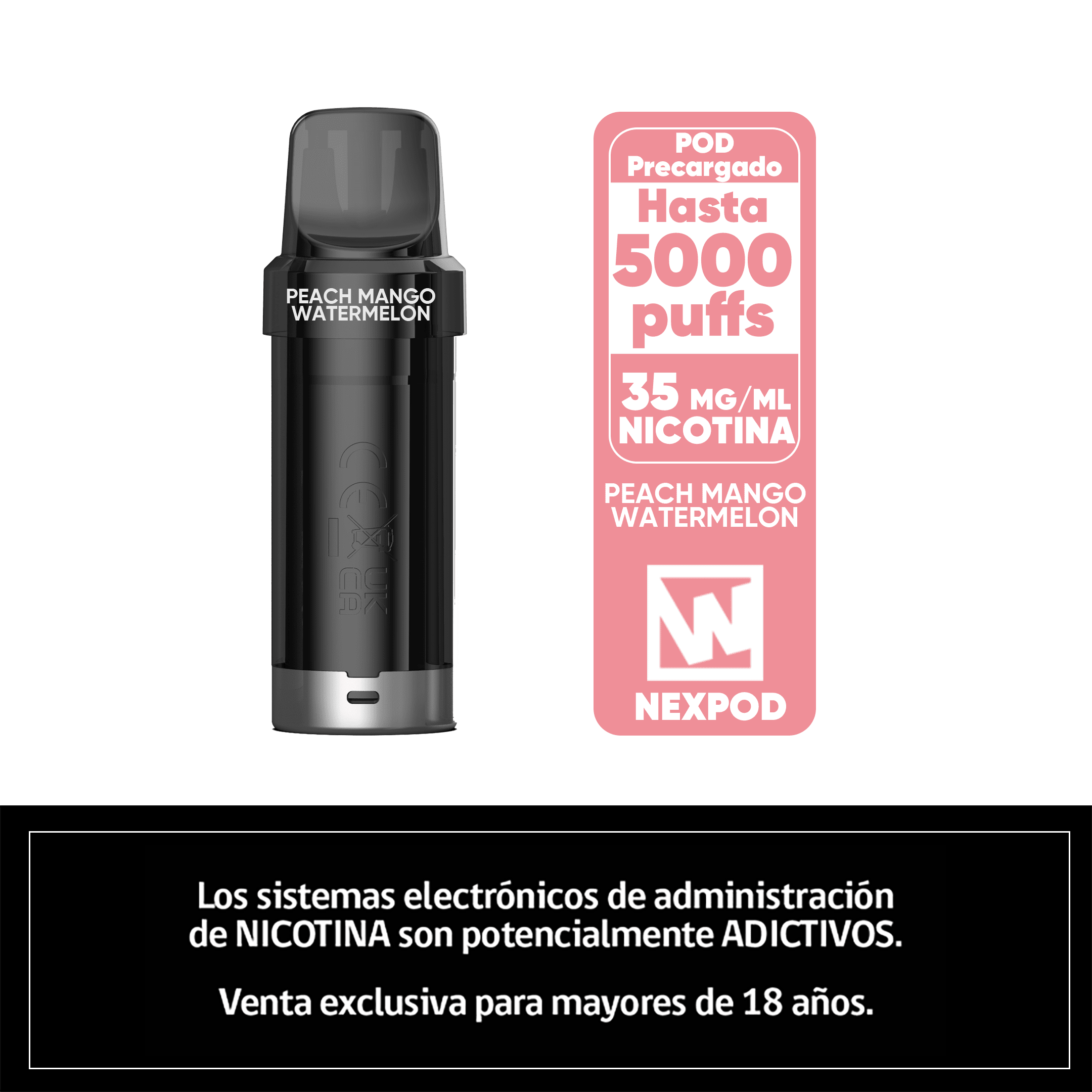 Cartucho de Recarga Wotofo Nexpod Peach Mango Watermelon - Durazno Mango Sandia
