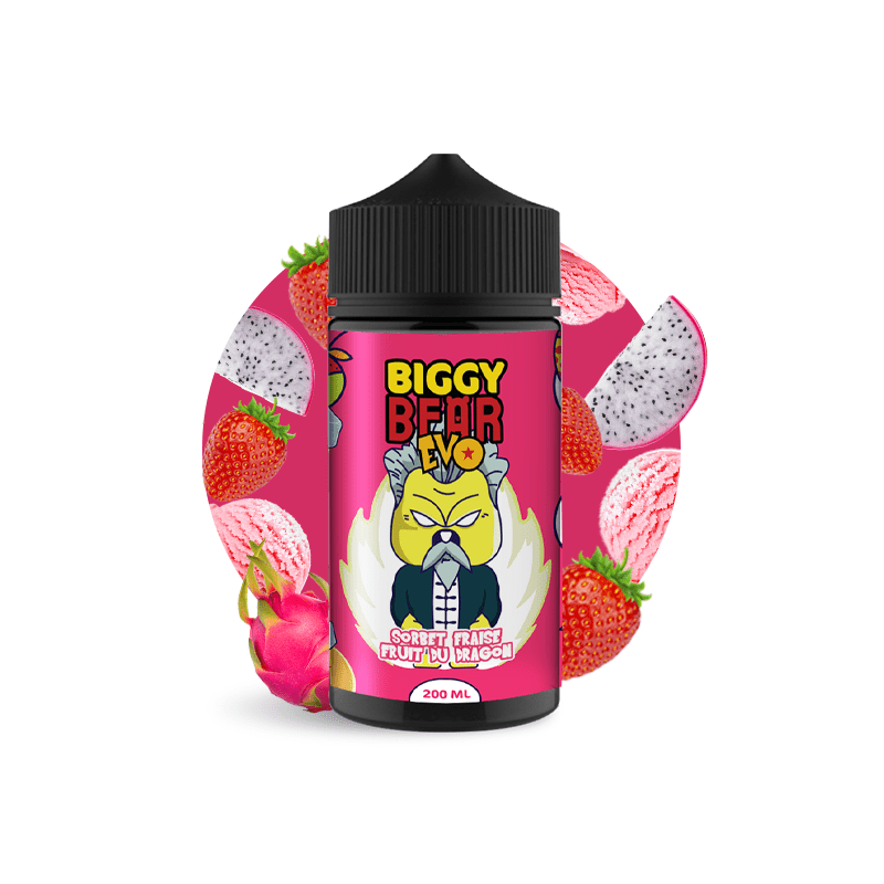 Biggy Bear Sorbet Fraise Fruit du Dragon 200ml - Frutilla Y Fruto Del Dragon Ice