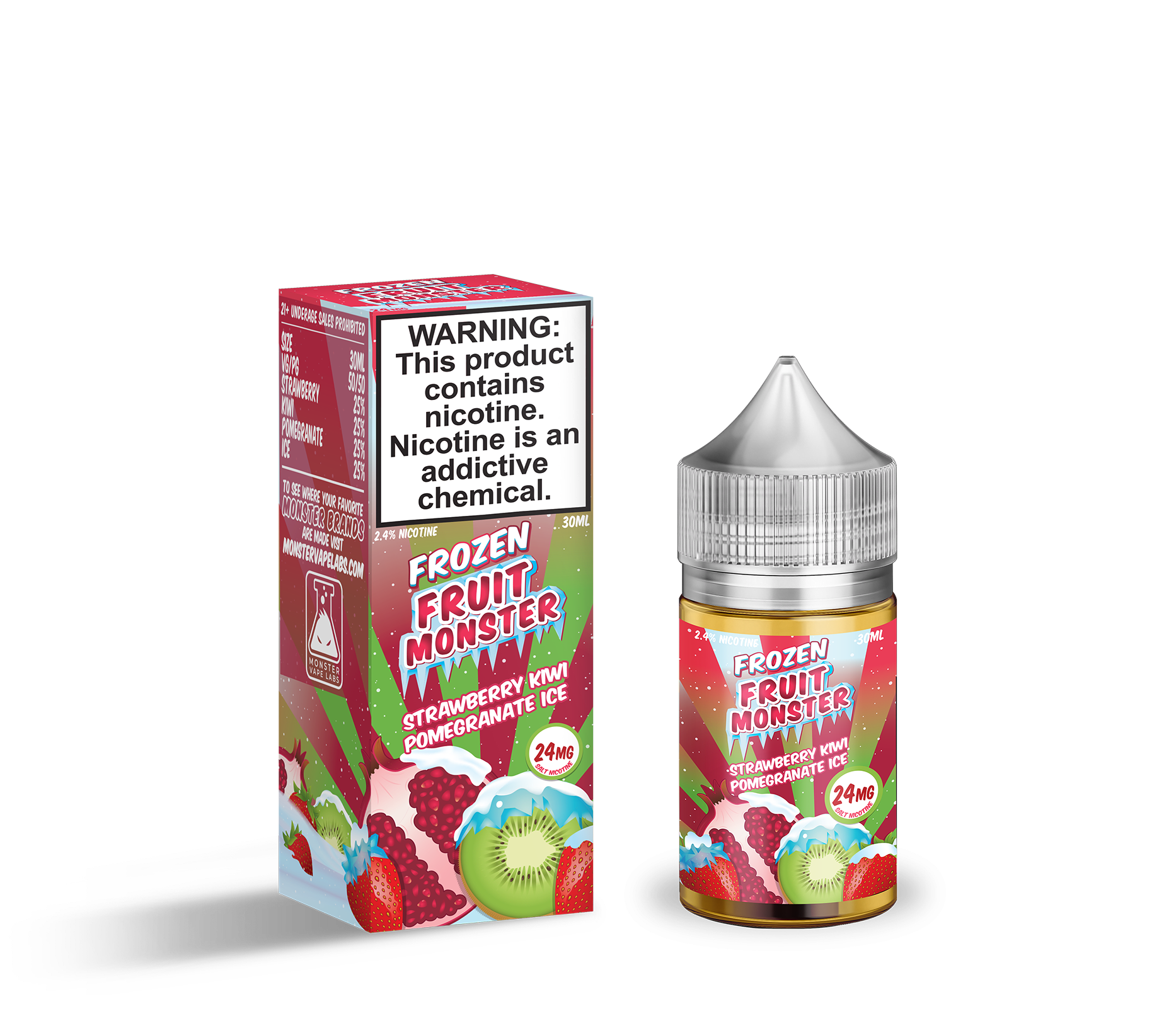 Frozen Fruit Monster Strawberry Kiwi Pomegranate Ice Salt 30ML - Frutilla, Kiwi y Granada Ice