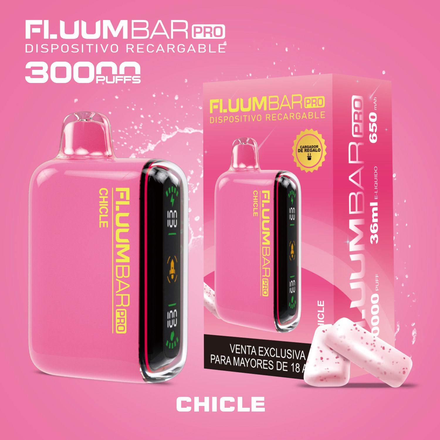 Fluumbar Pro Chicle 30.000 puffs - Chicle