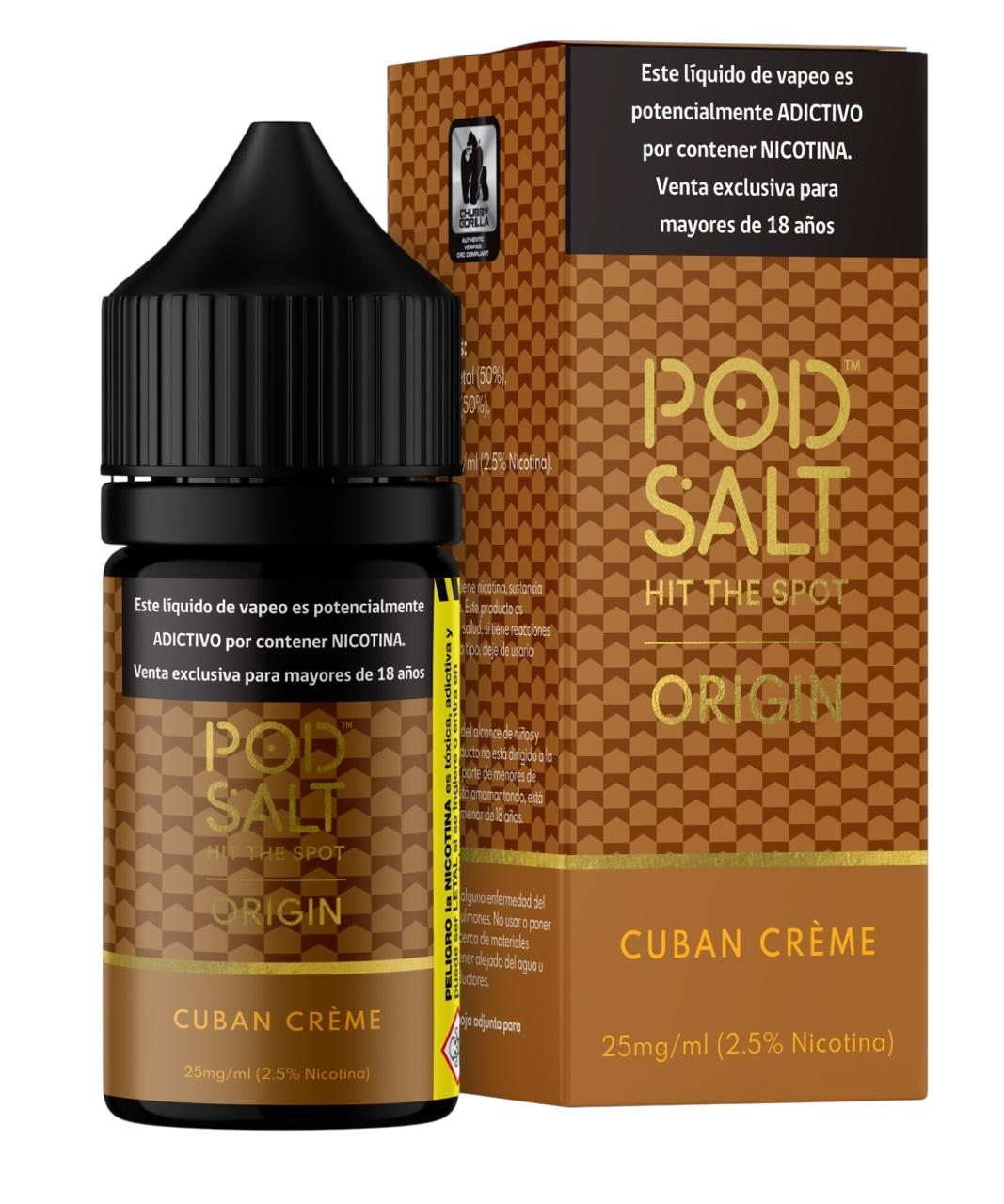 Pod Salt Cuban Creme Salt 30ml - Tabaco Cubano