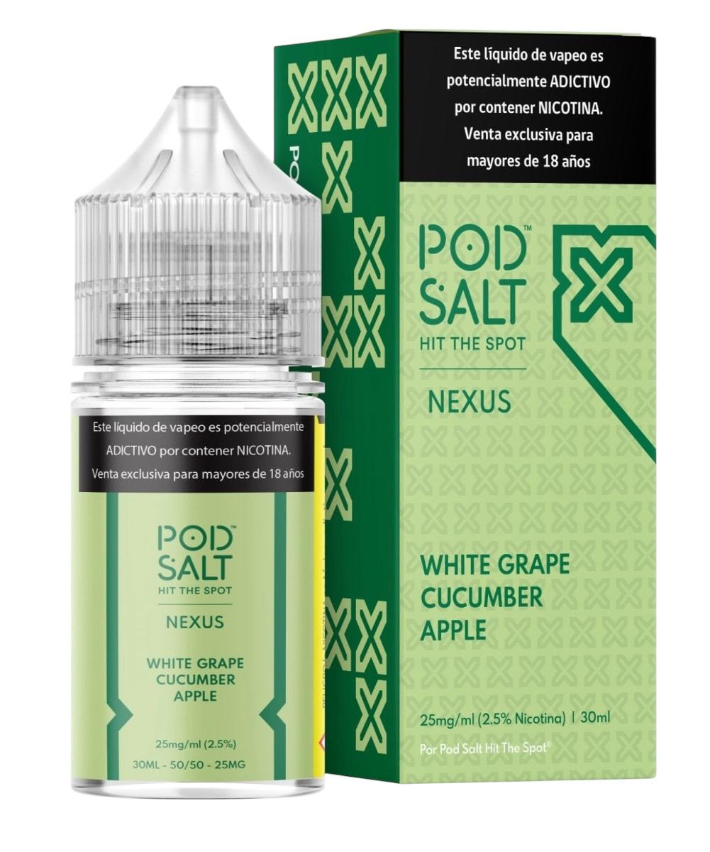 Pod Salt Nexus White Grape Cucumber Salt 30ML - Uva Manzana y Pepino