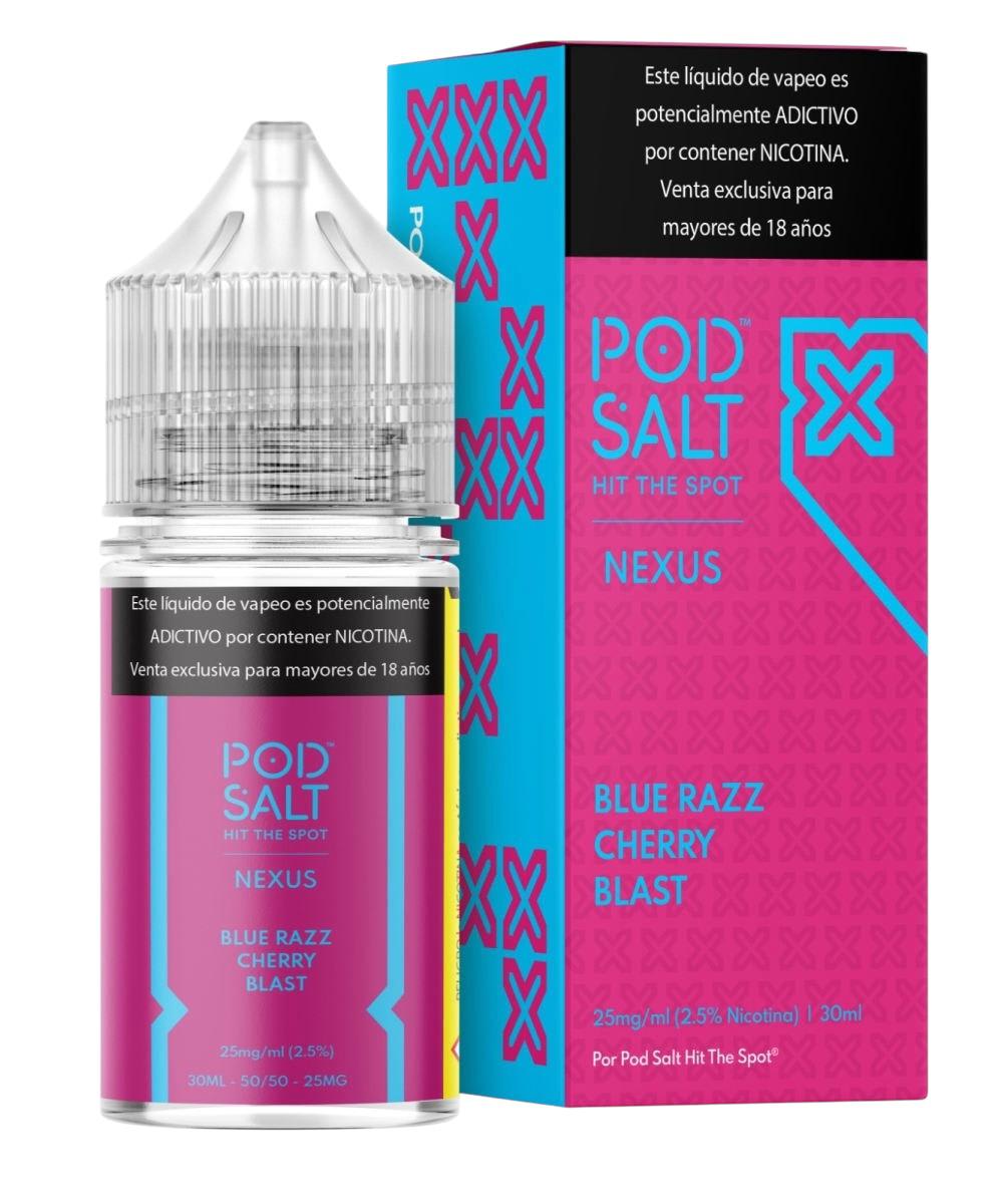 Pod Salt Nexus Blue Razz Cherry Blast Salt 30ML - Frambueza azul y Cereza