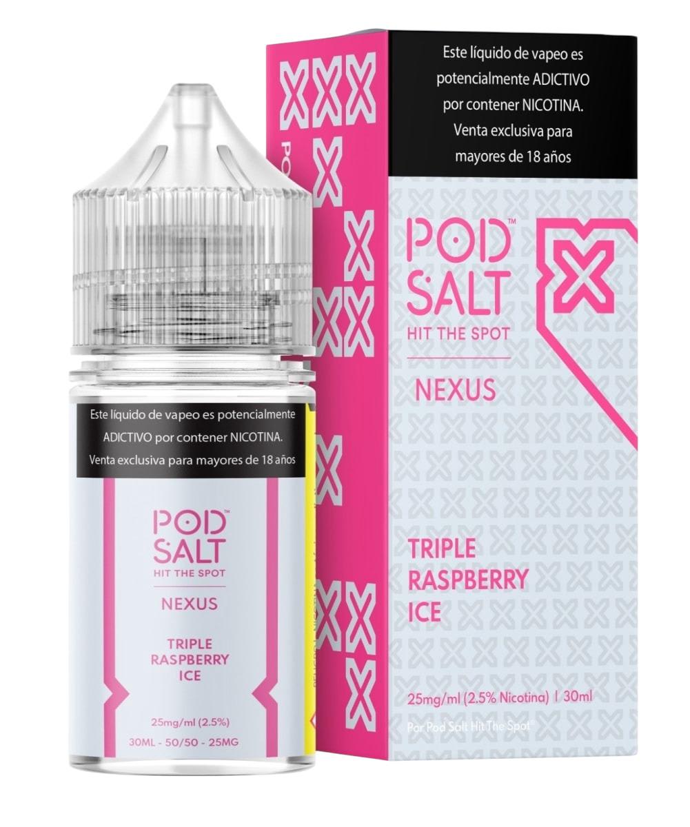 Pod Salt Nexus Triple Raspberry Ice Salt 30ML - Frambuesa Hielo