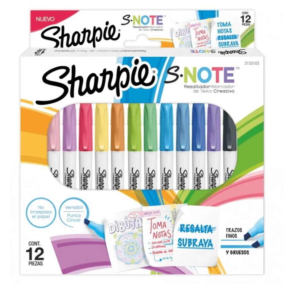 Set 12 Marcadores Color Pastel SNote SHARPIE1