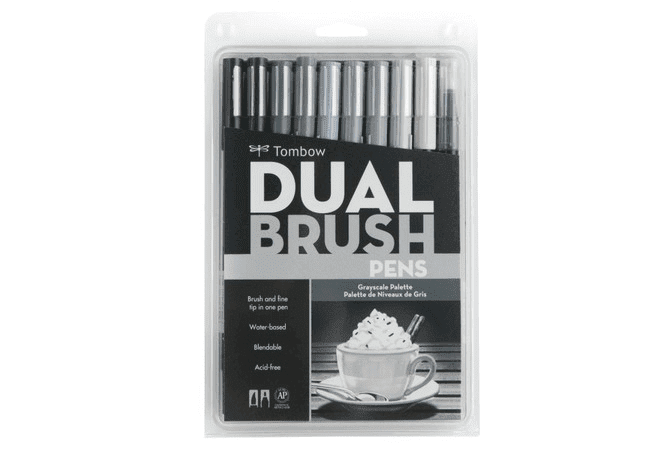 Set 10 Marcadores Tombow Dual Brush Grises2