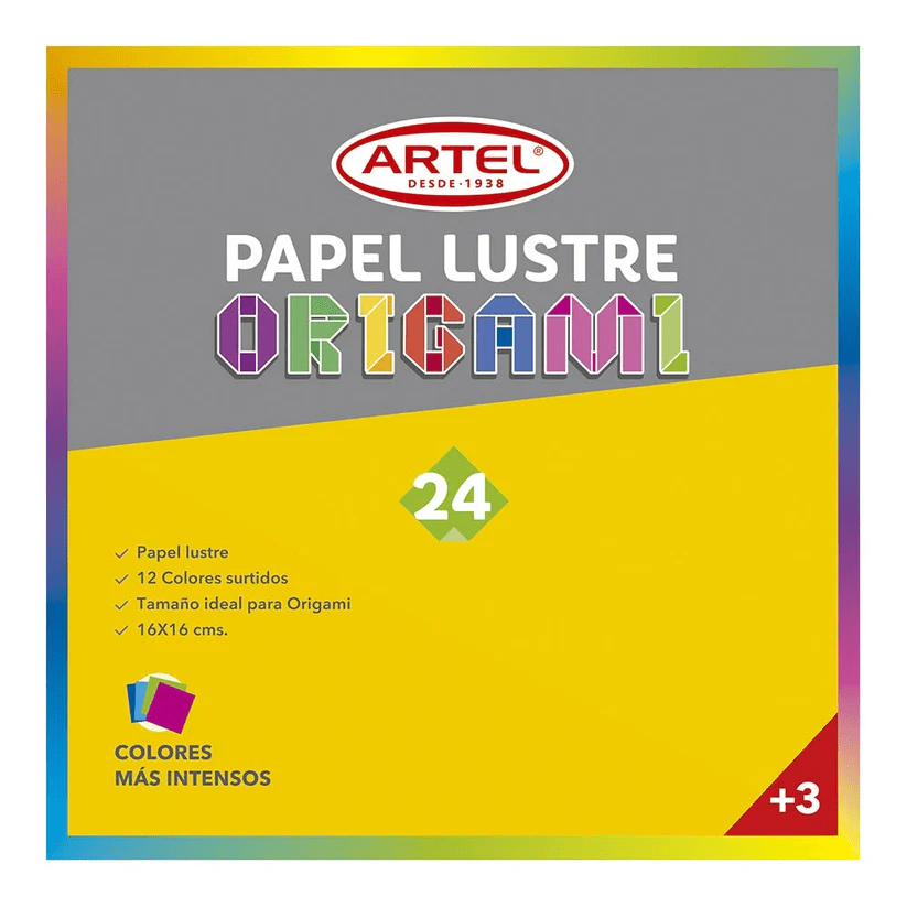 Block Papel Lustre 24 hojas 12 col 16x16 ARTEL1