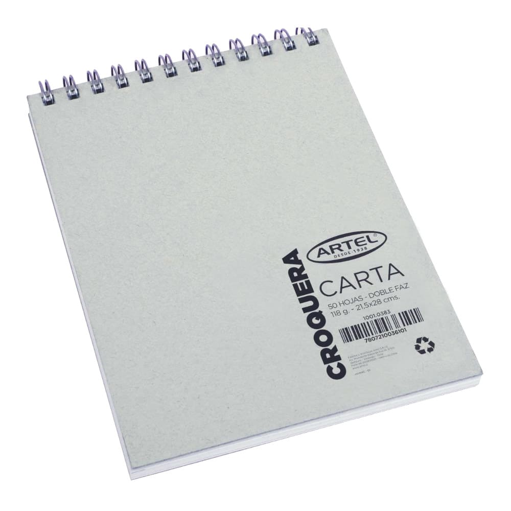 Croquera Carta Doble Faz 50 Hojas Artel1