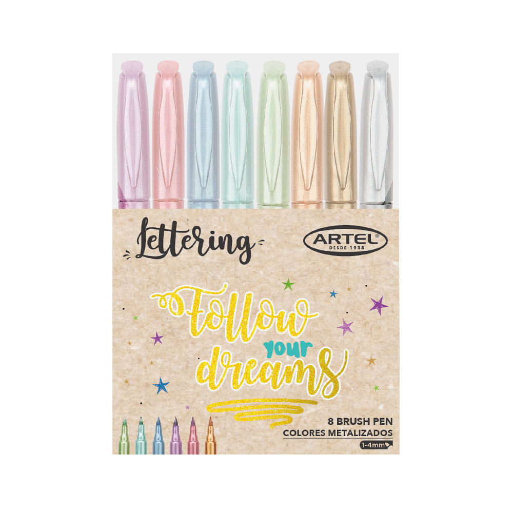 Set 8 Marcadores Lettering Metalizados1