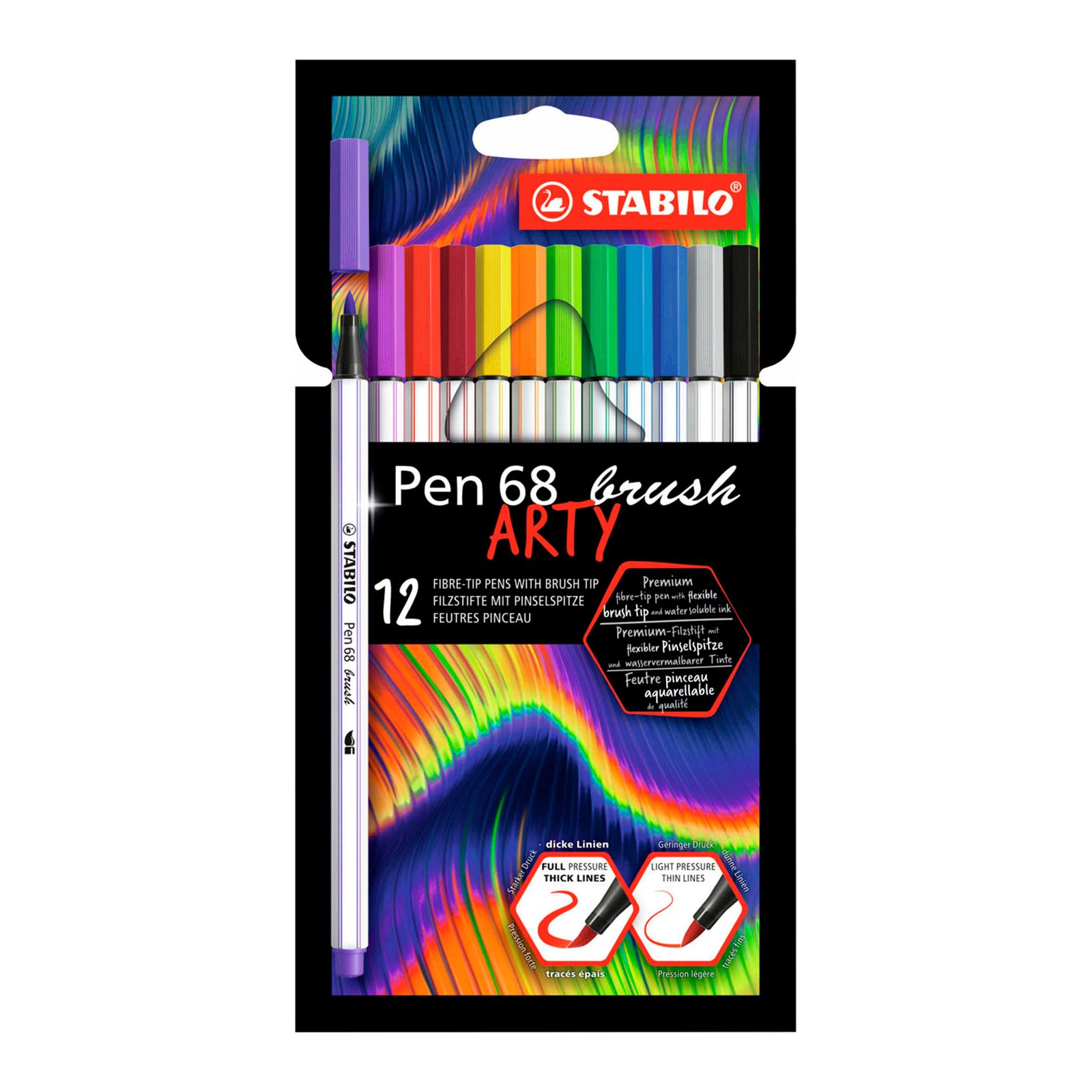 Stabilo Pen 68 Brush 12 colores2