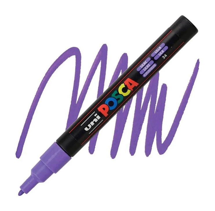 Marcador Acrílico Lila PC-3M Punta Fina Posca1