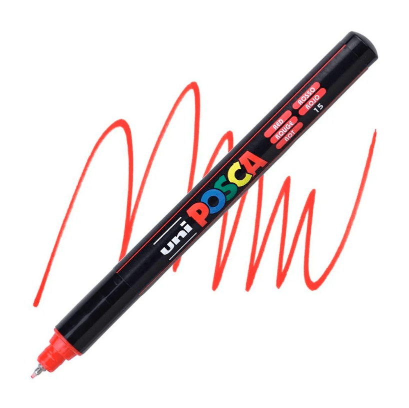 Marcador Acrílico Rojo PC-1MR Punta Extra Fina Posca1