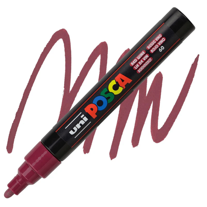 Marcador Acrílico Rojo Vino PC-5M Punta Media Posca1
