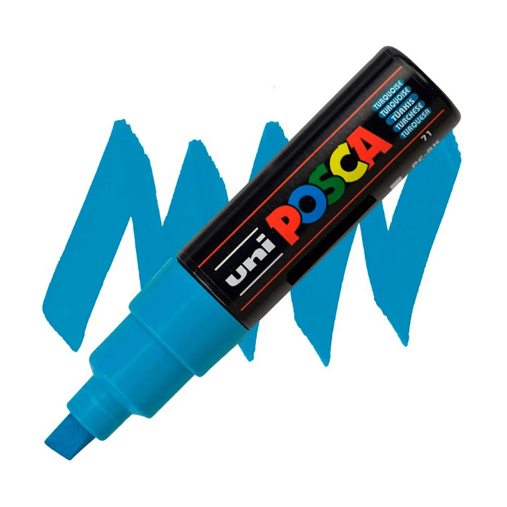 Marcador Acrílico Turquesa PC-8K Punta Biselada Posca1
