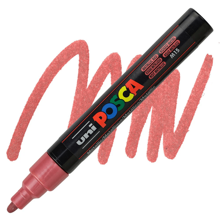 Marcador Acrílico Rojo Metálico PC-5M Punta Media Posca1