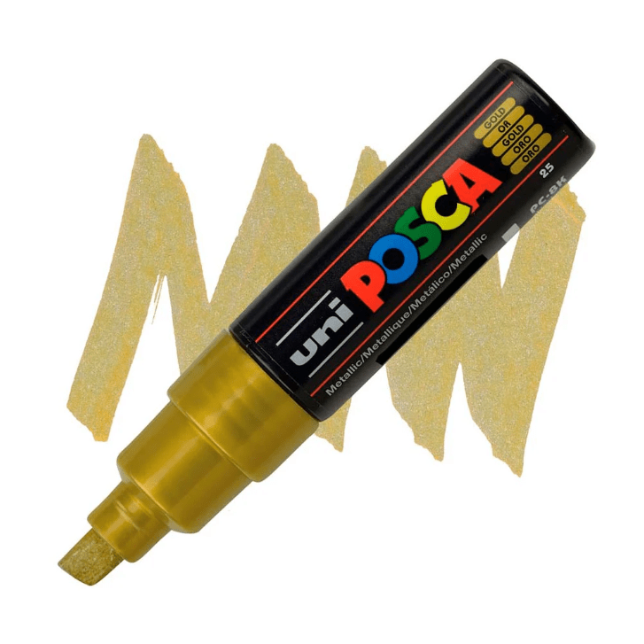 Marcador Acrílico Dorado PC-8K Punta Biselada Posca1