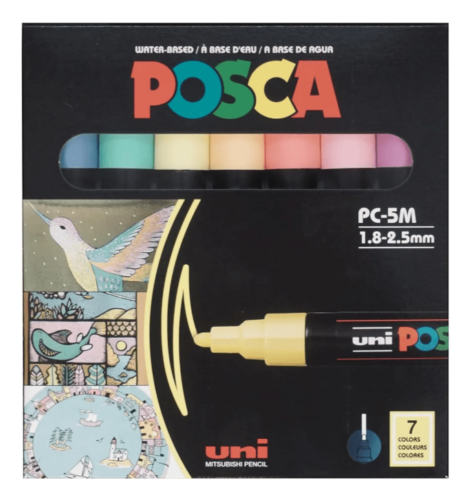 Set 7 Marcadores Acrílicos Pastel PC-5M Posca1
