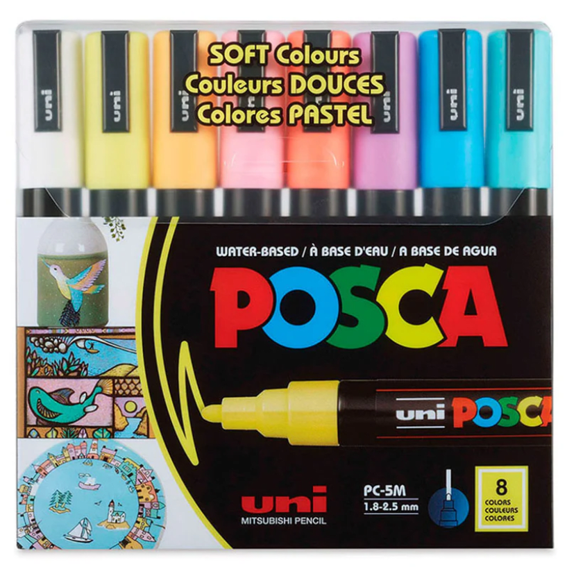Set 8 Marcadores Acrílicos Pastel PC-5M Posca1