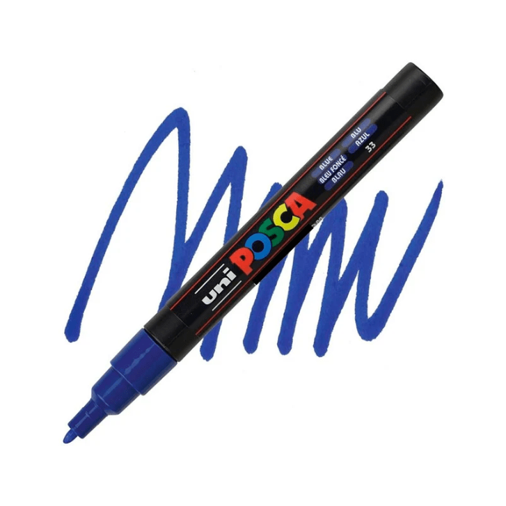 Marcador Acrílico Azul PC-3M Punta Fina Posca1