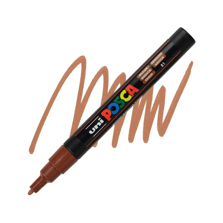 Marcador Acrílico Café PC-3M Punta Fina Posca1