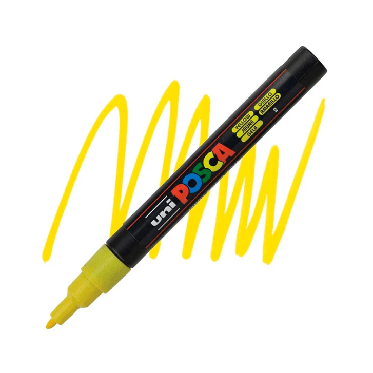 Marcador Acrílico Amarillo PC-3M Punta Fina Posca1