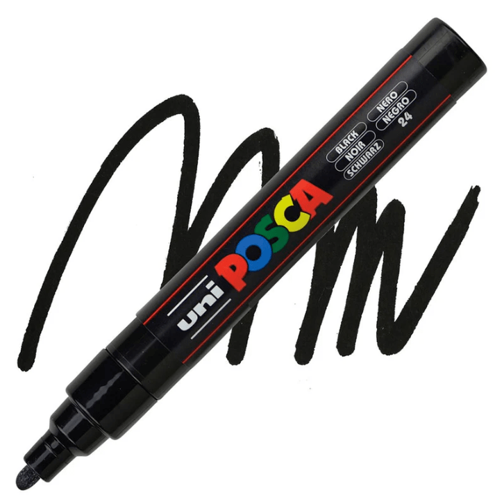 Marcador Acrílico Negro PC-5M Punta Media Posca1