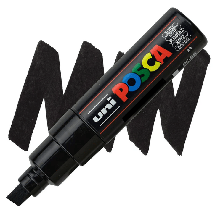Marcador Acrílico Negro PC-8K Punta Biselada Posca1